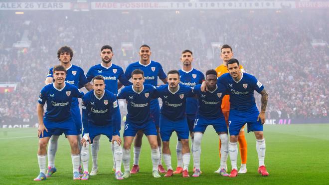 Este es el once que sacaba Ernesto Valverde ante el Manchester en Old Trafford (Foto: Athletic Club